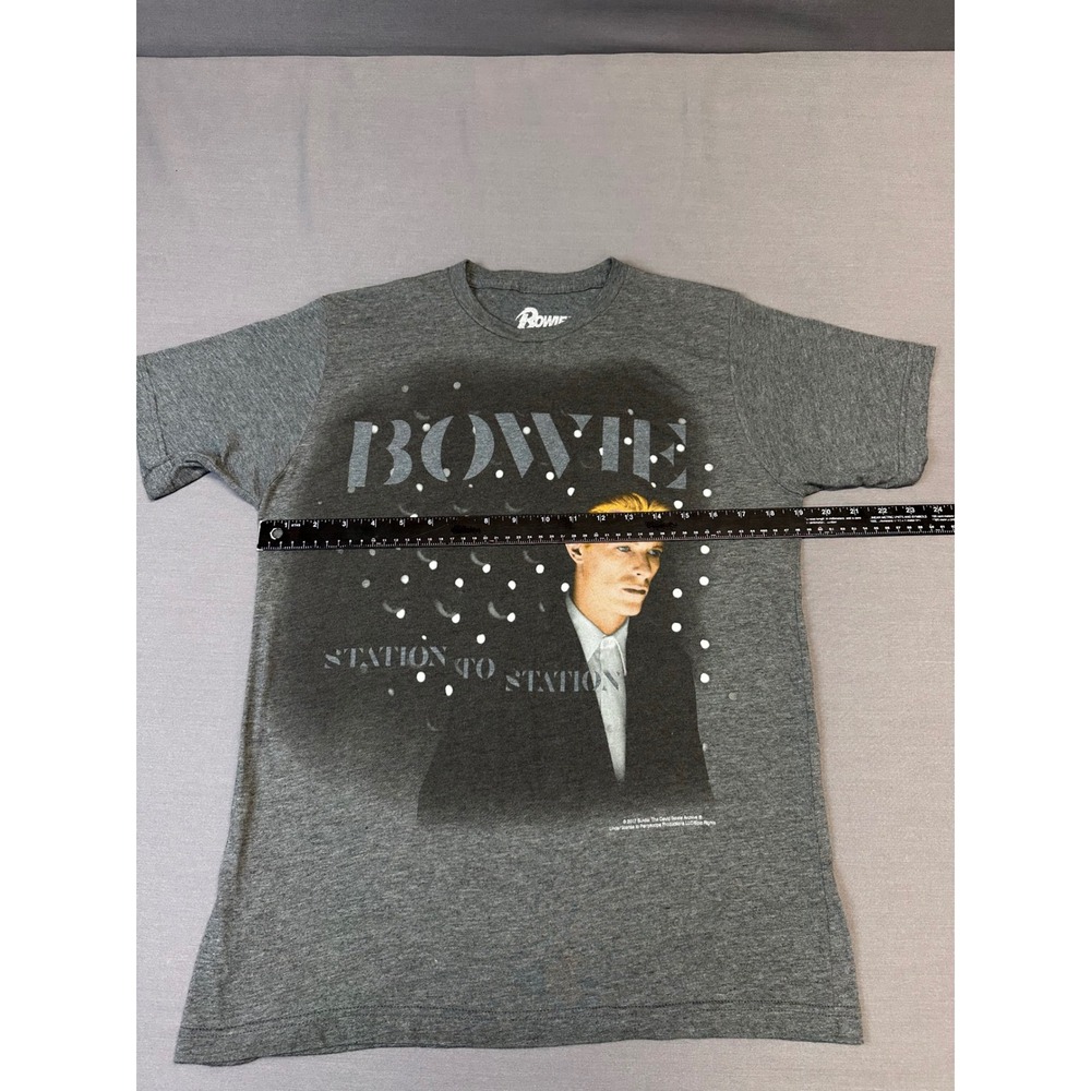 David Bowie Station to Station Graphic T-Shirt Mens Medium Heather Grey Rock Tee - Picture 5 of 6
